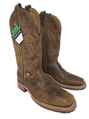 Double H Women's DH5314 Old Town Folklore 12" Roper Western Boot Brown Size 8.5M